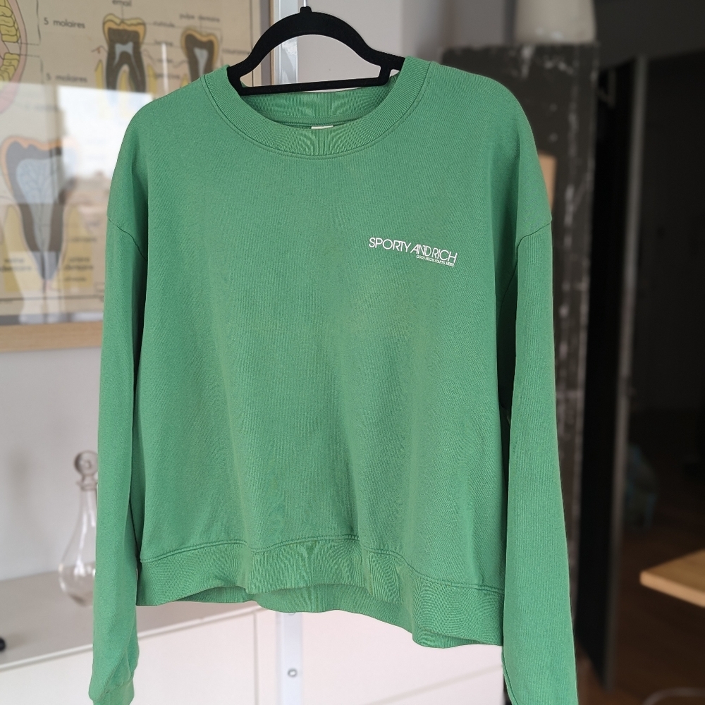 Bright green cropped sweatshirt XL - Picture 5 of 9